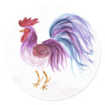 Pastel Rooster by EelKat Round Sticker