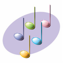 pastel shiny music notes photo cut out