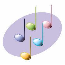 pastel shiny music notes photo cut out