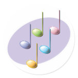 pastel shiny music notes stickers