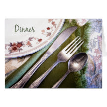 Pastel Sketch of Place Setting Dinner Card