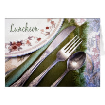 Pastel Sketch of Place Setting Luncheon Greeting Card