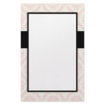 pastel soft light cream and pink damask custom stationery