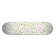 Pastel stars pattern on wood girls skateboard