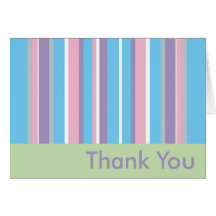Pastel Striped Thank You Greeting Card