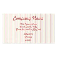 Pastel Stripes & Dashes Business Card Template