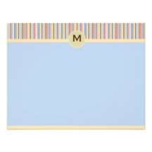 Pastel Stripes Note Card Personalized Invitations