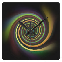 Pastel Swirl Square Wall Clock