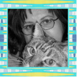 pastel turquoise yellow photo frame photo cutouts