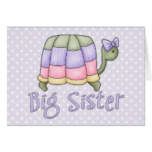 Pastel Turtle Big Sister Greeting Cards