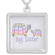 Pastel Turtles Big Sister Necklaces