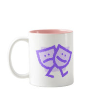 Pastel Walking Drama Masks, Drama Mama Mug