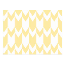 Pastel Yellow and White Chevron Pattern. Post Cards