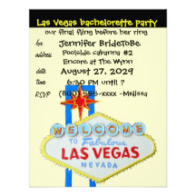 Pastel Yellow Las Vegas Bachelorette Party Custom Announcements