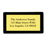 pastel yellow personalized shipping labels