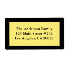 pastel yellow personalized shipping labels
