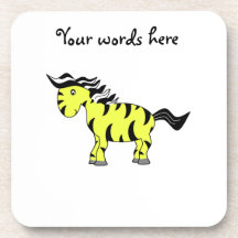 Pastel yellow zebra coaster