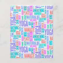 Pastel Yoga Word Cloud Elegant Pattern Personalized Flyer