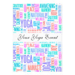 Pastel Yoga Word Cloud Elegant Pattern Invitations