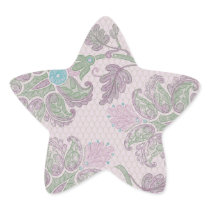 pastels spring floral damask lace star stickers