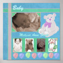Pastels Teddy Bear Scrap Book Page posters