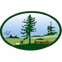 Pastoral Countryside Sculptured Magnet Photo Sculpture