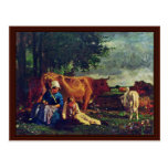Pastoral Scene By Troyon Constant Post Card