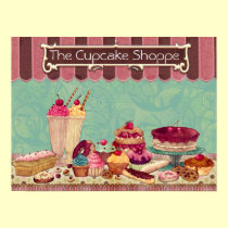 Pastry Cupcake Patisserie Bakery Shop Sign posters