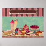 Pastry Cupcake Patisserie Bakery Shop Sign Print