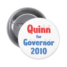 Pat Quinn for Governor 2010 Star Design Pinback Buttons