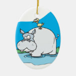 patauger l'hippopotame et l'oiseau idiot décoration pour sapin de noël