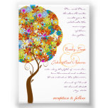 Patch Work Flower Love Tree Wedding Invitation