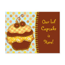 Patchwork Applique Sunshine Cupcakes Post Card