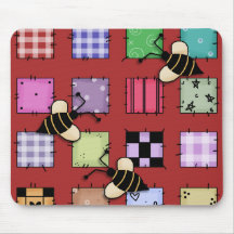 Patchwork Bumble Bee Mousepads