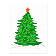 Patchwork Christmas Tree Postcard