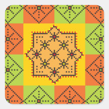 Patchwork Design 8 Square Sticker