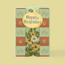 Patchwork Floral Birthday cards