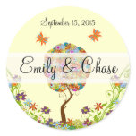Patchwork Flower Love Tree Wedding Stickers