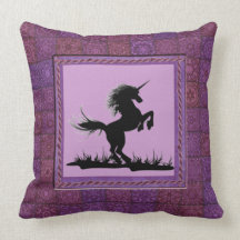Patchwork Frame Unicorn Pillow
