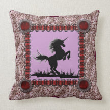 Patchwork Frame Unicorn Pillow