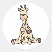 Patchwork Giraffe Stickers - Pink & Orange