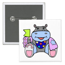 Patchwork Hippo Buttons