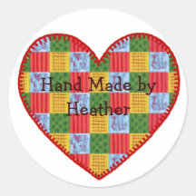 Patchwork Pattern Hand Made Label Stickers