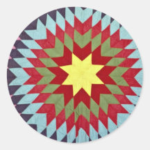 Patchwork quilt round stickers