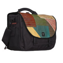 Patchwork sand laptop commuter bag