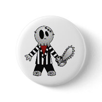 PATCHY CHAINSAW HALLOWEEN SKELETON