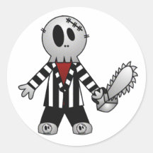 PATCHY CHAINSAW HALLOWEEN SKELETON STICKER