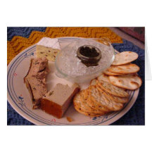 Pâté de canard de caviar de brie de thanksgiving cartes de vœux