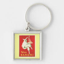 Pates Baroni Vintage Food Ad Art Key Chain