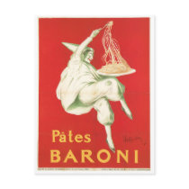 Pates Baroni Vintage Food Ad Art Postcard
